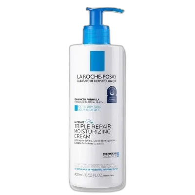 La Roche-Posay Lipikar AP+M Triple Repair Body Moisturizer white pump bottle