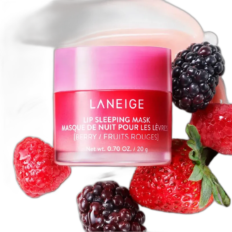 Laneige Lip Sleeping Mask Berry in a 20g pink-labeled jar with lid