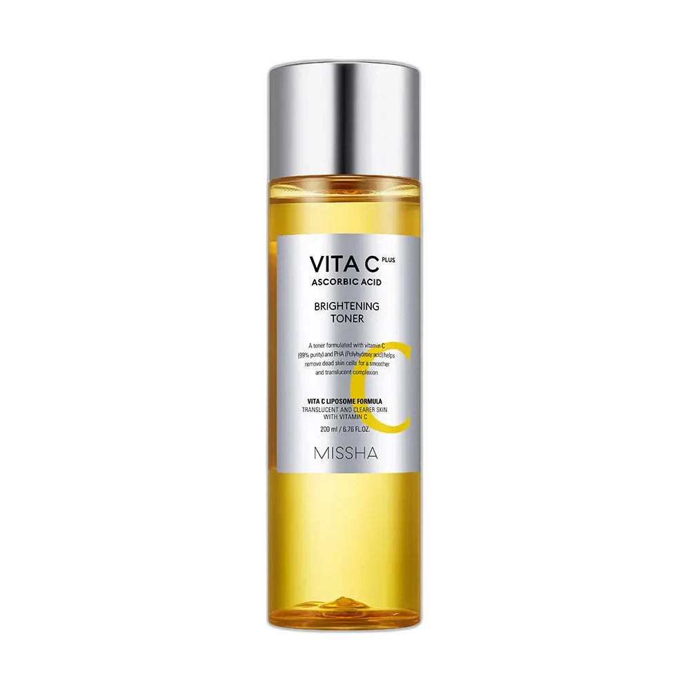 Missha Vita C Plus Brightening Toner clear bottle with yellow cap