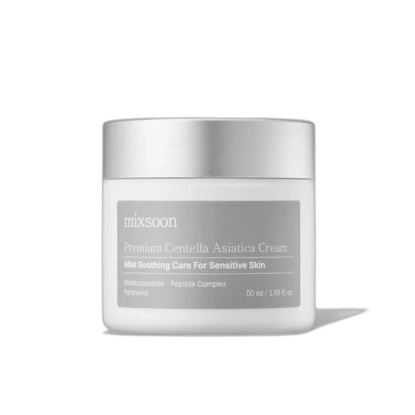mixsoon Premium Centella Asiatica Cream jar with minimalist packaging