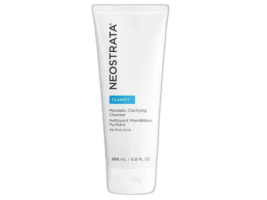 NeoStrata Mandelic Clarifying Cleanser gel face wash in blue and white tube packaging