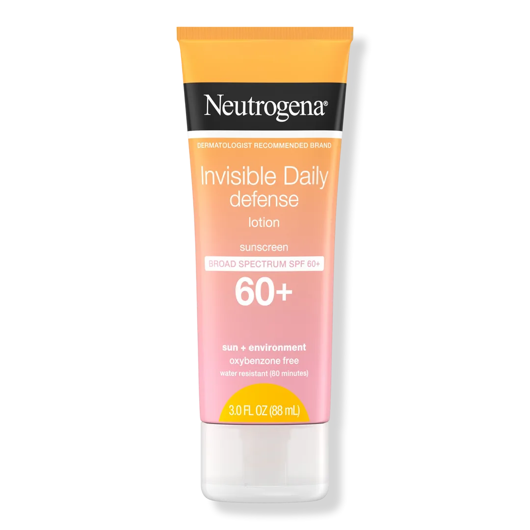 Neutrogena Invisible Daily Defense Sunscreen Lotion SPF 60+ in white squeeze tube