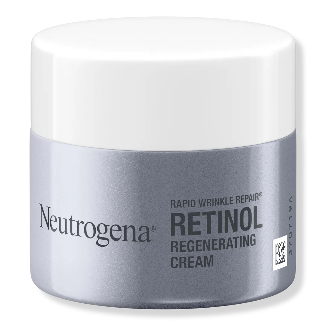 Neutrogena Rapid Wrinkle Repair Retinol Cream, dark purple glass jar with metallic lid