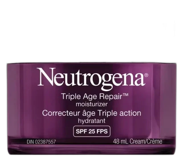 Neutrogena Triple Age Repair Moisturizer SPF 25, purple jar with gold lid