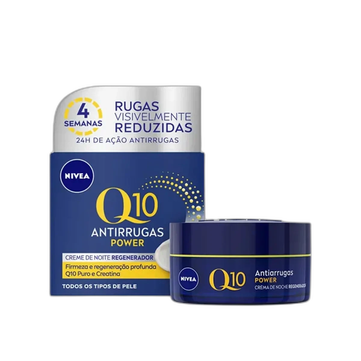 Nivea Q10 Anti-Wrinkle Power Firming Night Cream 50ml dark blue jar with gold accents