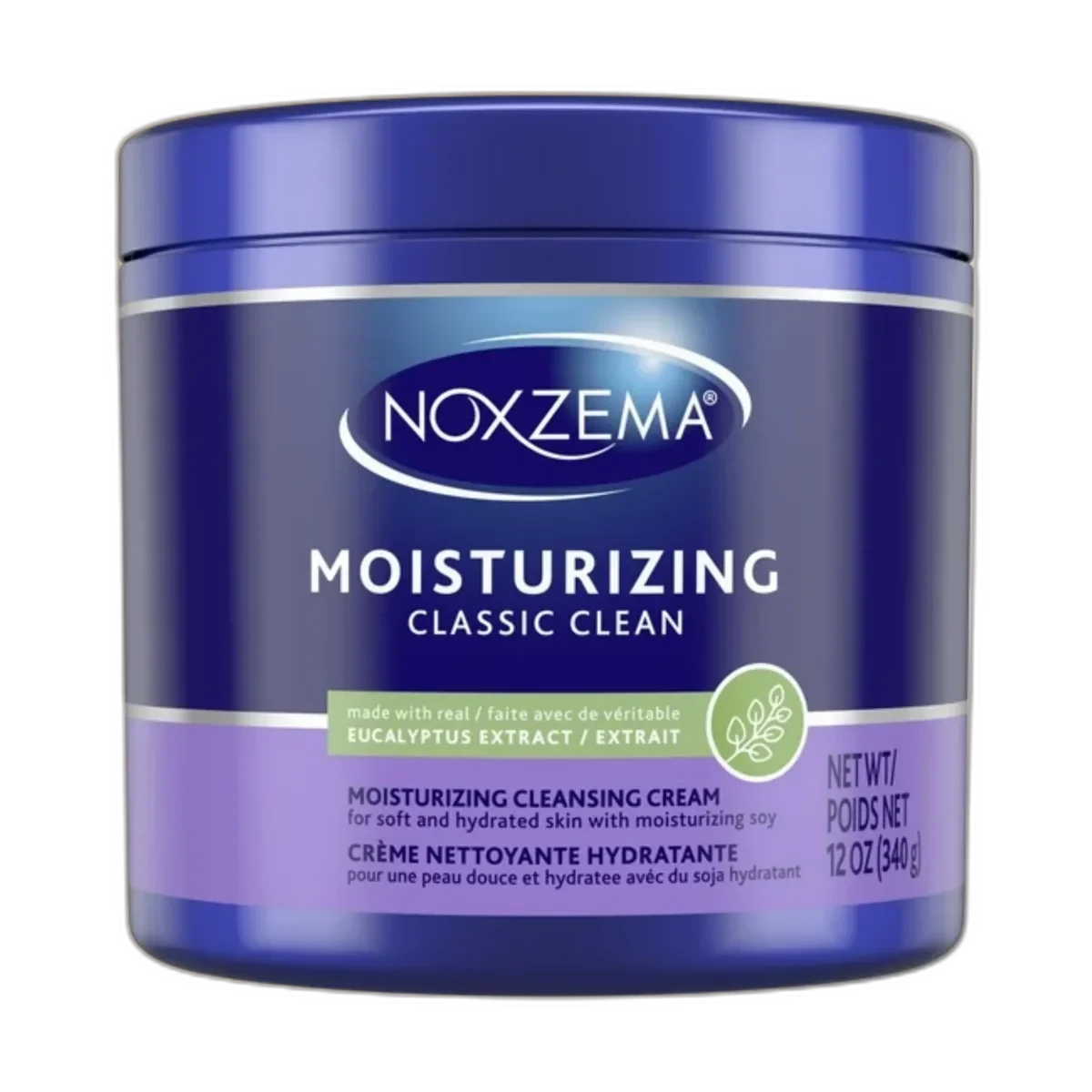 Noxzema Clean Moisture Deep Cleansing Cream in blue jar with moisturizing formula label