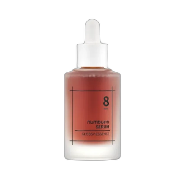 Numbuzin No. 8 Glossy Essence Serum bottle with brown-tinted essence