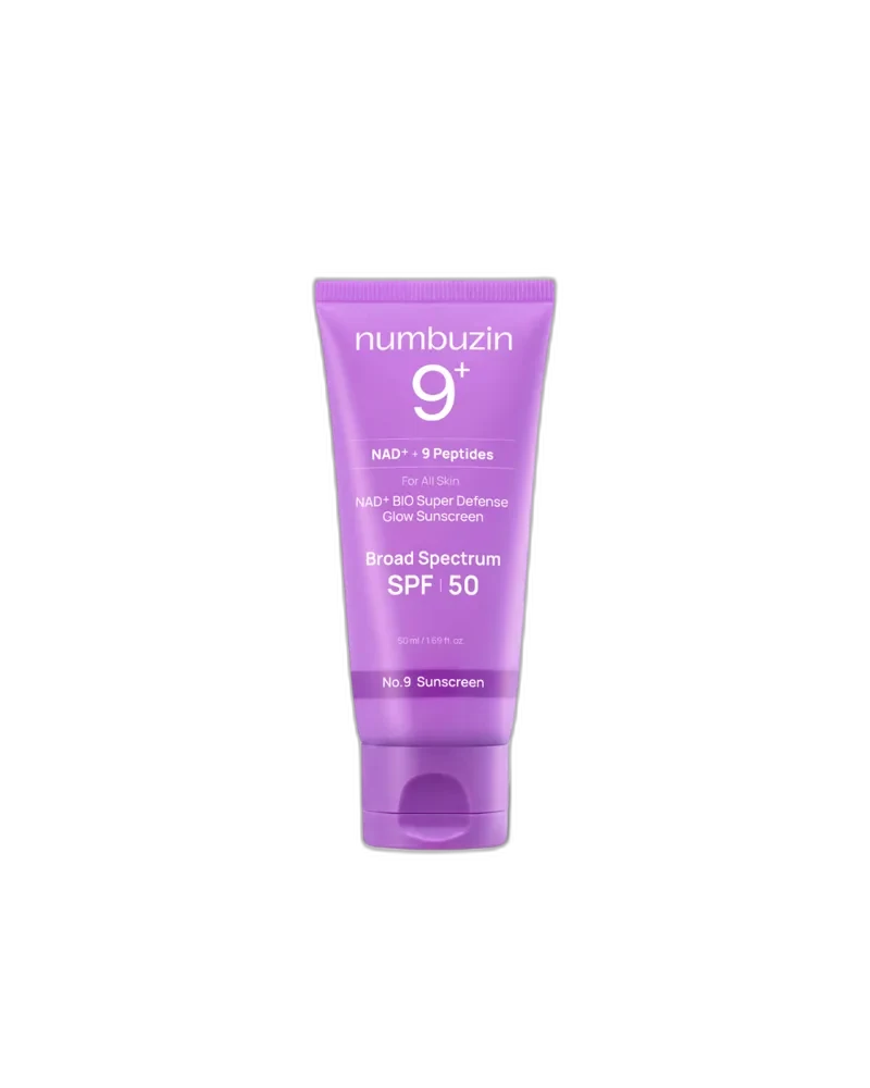 Numbuzin No. 9 NAD+ BIO Super Defense Glow Sunscreen SPF 50 tube