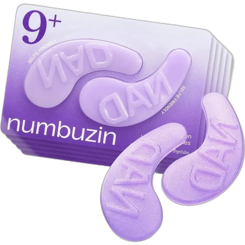 Numbuzin No. 9 NAD+ Collagen Under Eye Patches box with hydrogel patches