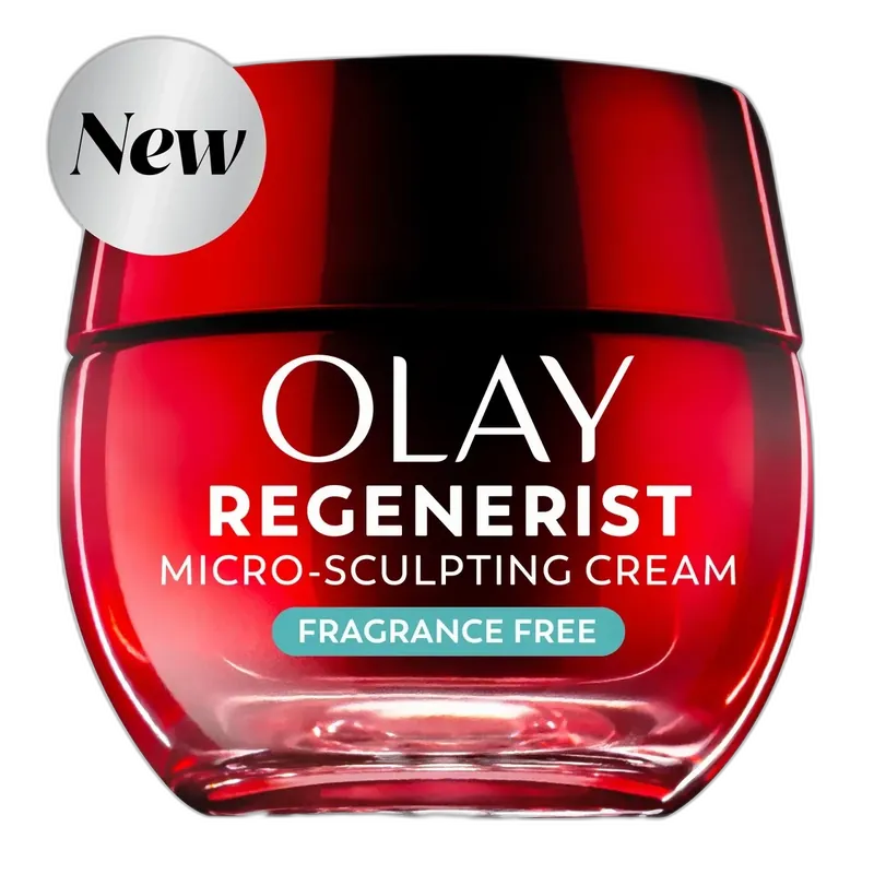 Olay Regenerist MAX Hydration Cream in signature red jar with screw-top lid