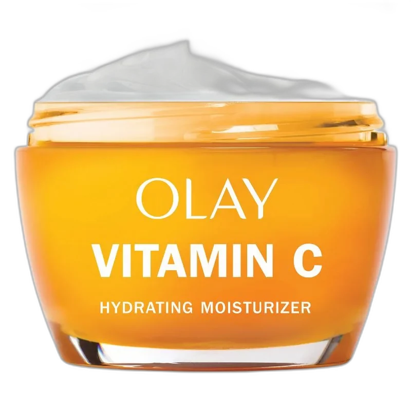 Olay Regenerist Vitamin C + Peptide 24 Brightening Face Moisturizer in orange-gold jar