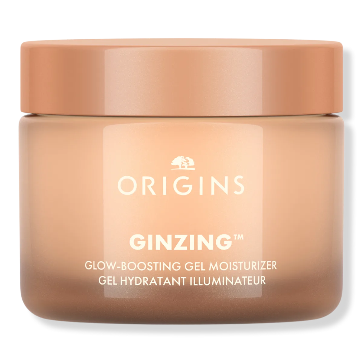 Origins GinZing Glow-Boosting Gel Moisturizer jar with green and orange GinZing branding