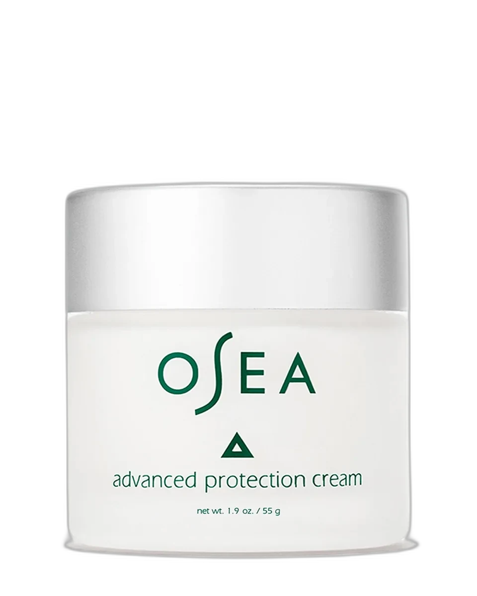 OSEA Advanced Protection Cream in glass jar with OSEA branding