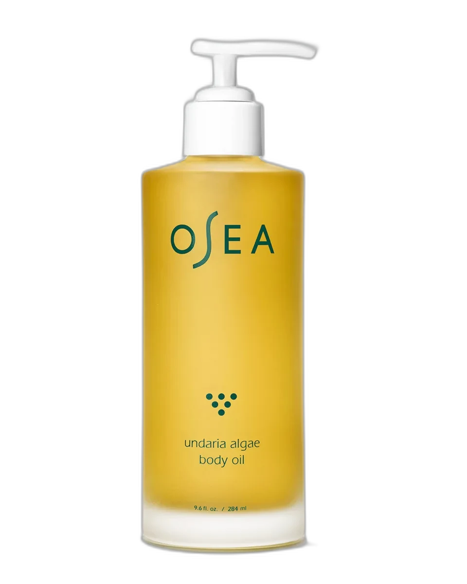 Osea Undaria Algae Body Oil in a glass bottle with pump dispenser