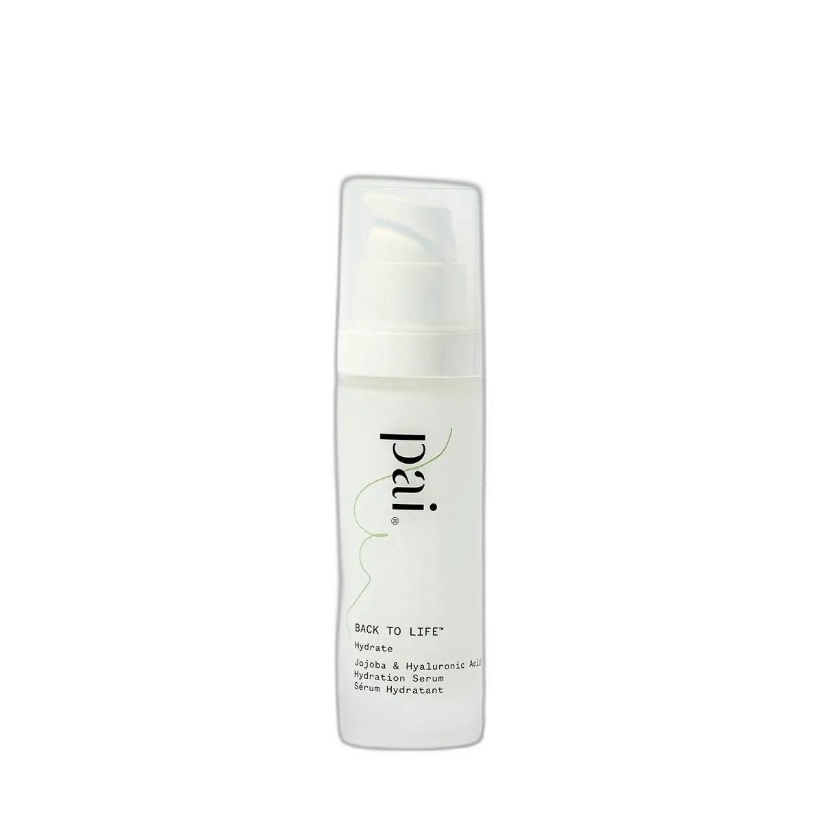 Pai Skincare Back to Life Hydration Serum in a glass bottle with pump dispenser