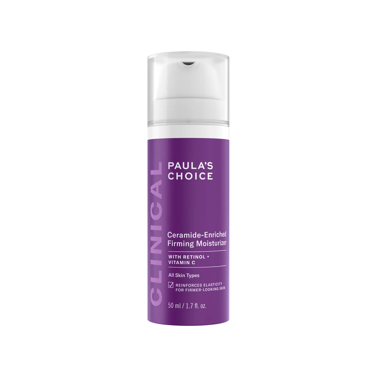Paula's Choice Clinical Ceramide-Enriched Firming Moisturizer jar with dark navy label