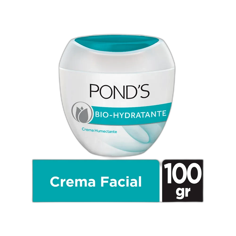 Pond's Bio-Hydratante Moisturizer blue jar with blue lid and white label