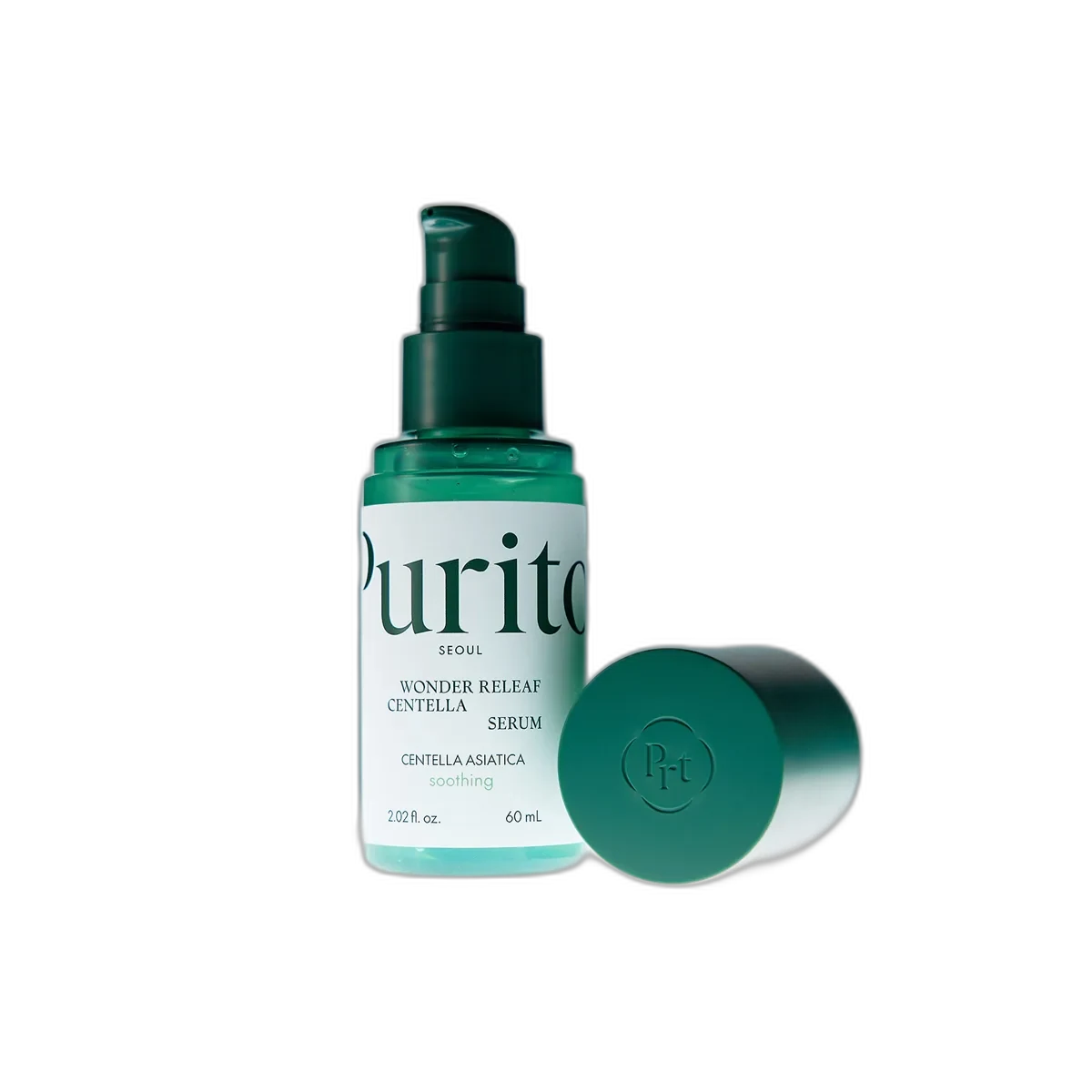 Purito Centella Green Level Buffet Serum bottle with green label and pump dispenser