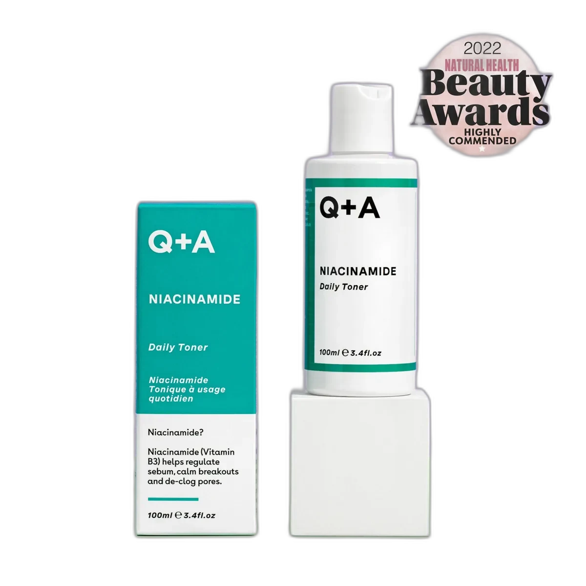 Q+A Skincare Niacinamide Daily Toner 100ml bottle