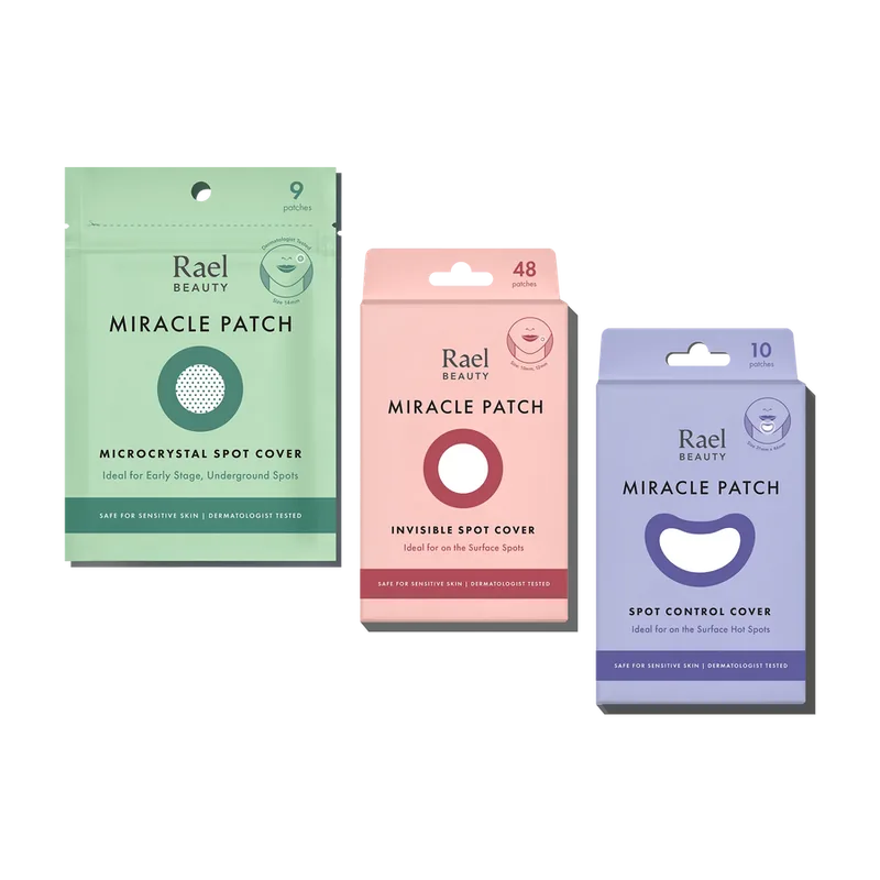 Rael Miracle Patch Variety Set box with three patch variants