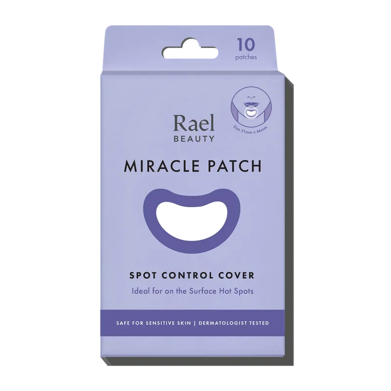 Rael Miracle Patch Spot Control Cover packaging showing oversized hydrocolloid patches