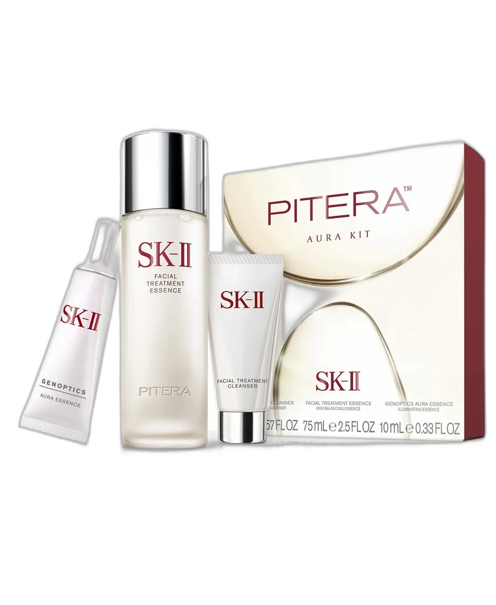 SK-II Pitera Aura Kit containing Facial Treatment Essence, Facial Treatment Cleanser