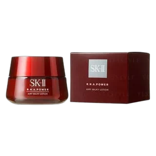 SK-II R.N.A. Power Airy Milky Lotion lightweight anti-aging moisturizer in white and red pump jar