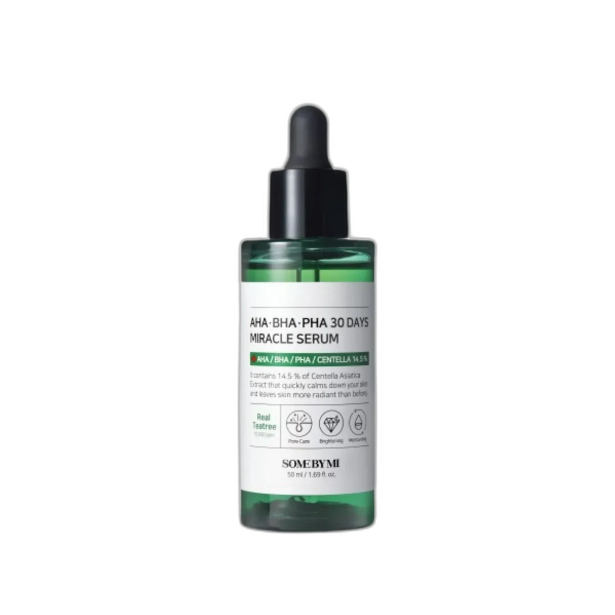 Some By Mi AHA BHA PHA 30 Days Miracle Serum green and white dropper bottle