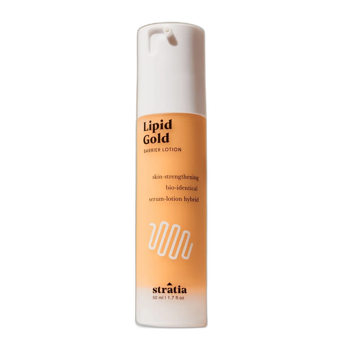 Stratia Liquid Gold 50ml pump bottle — ceramide cholesterol fatty acid barrier repair moisturizer