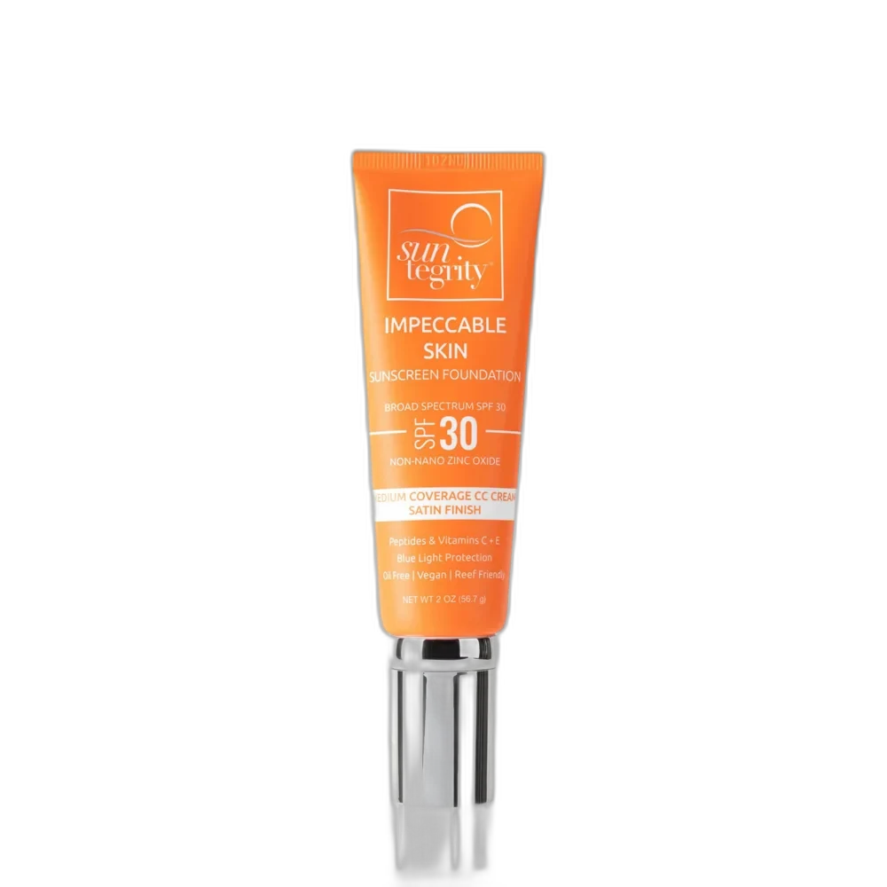 Suntegrity Impeccable Skin Moisturizing Face Sunscreen SPF 30 tube in clean beauty packaging