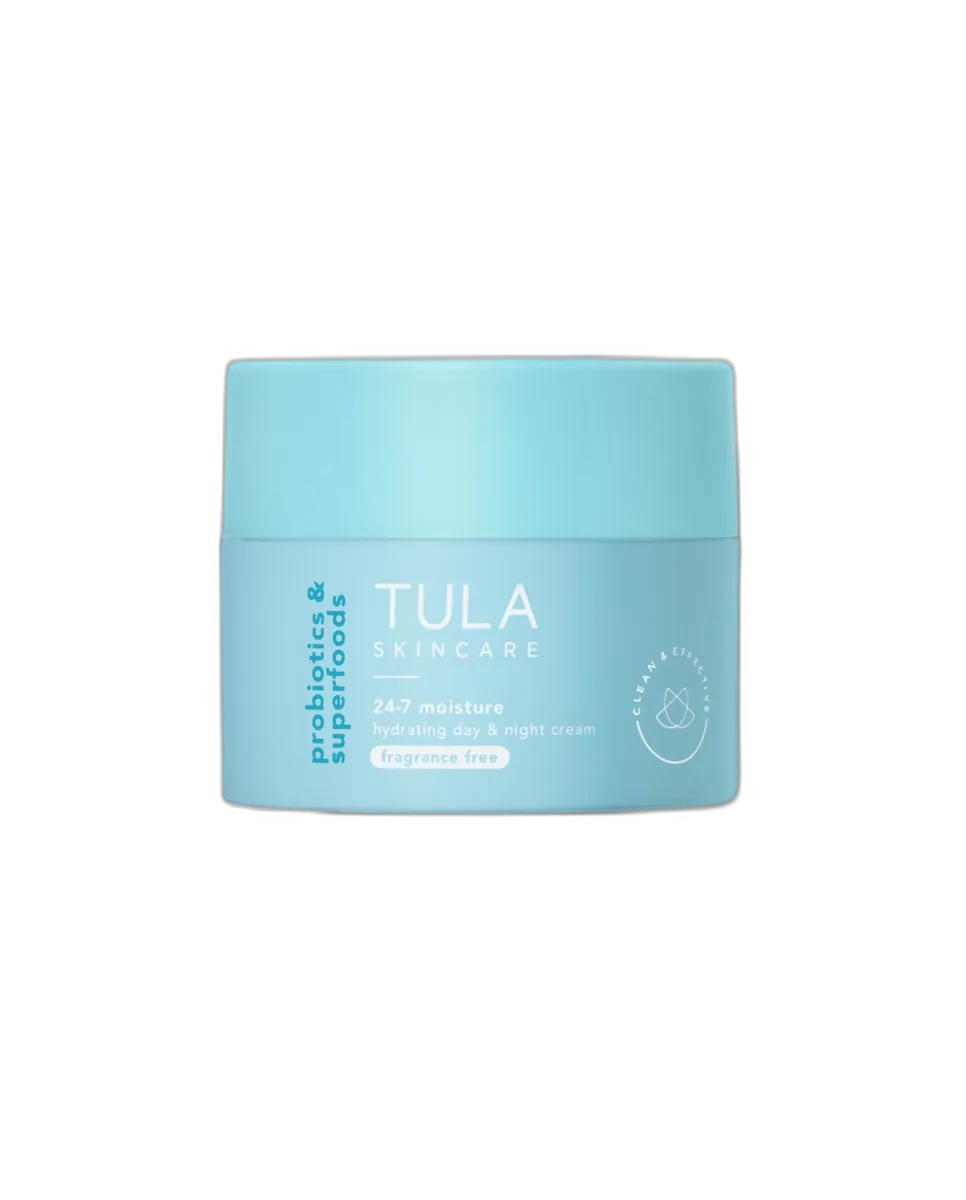 Tula Skincare No Surprises Oil-Free Gel Moisturizer pearl blue jar