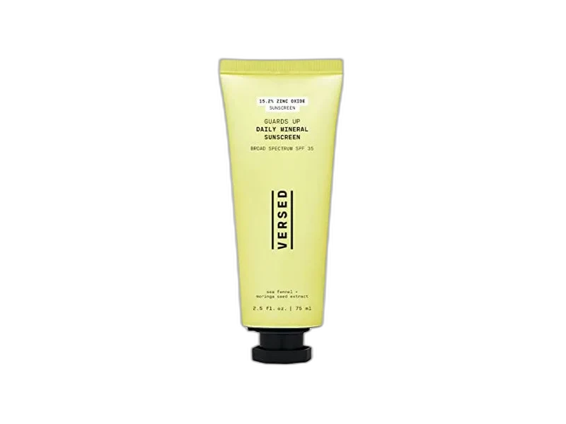 Versed Guards Up Daily Mineral Sunscreen SPF 35 peach squeeze tube