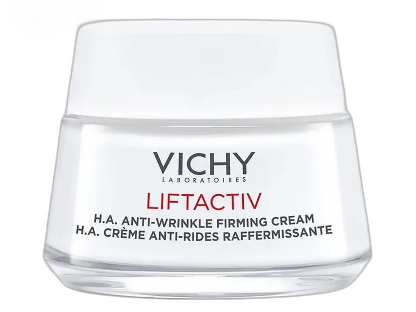 Vichy LiftActiv Supreme Anti-Wrinkle Cream in white jar with Vichy branding, 50 mL