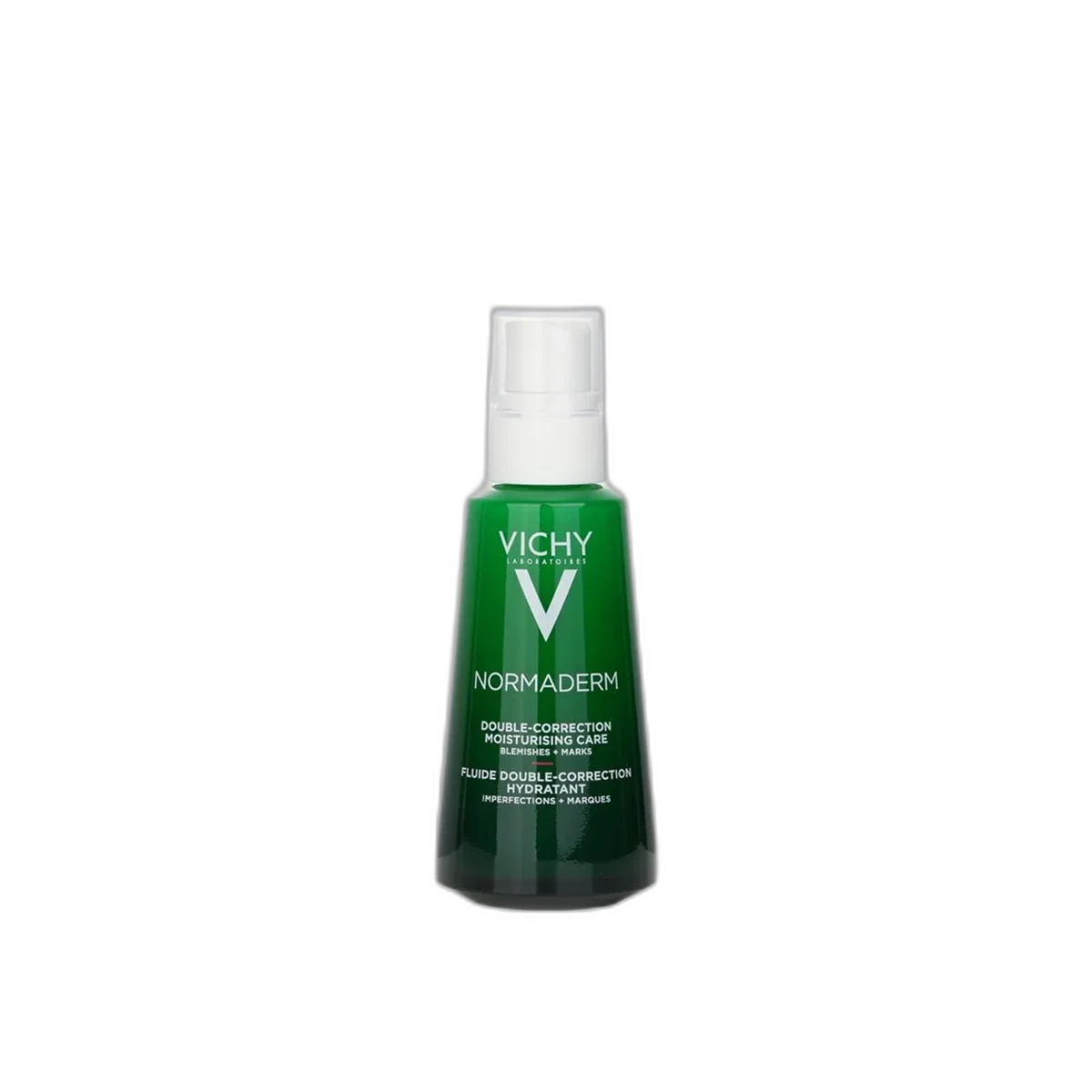 Vichy Normaderm Double Correction Daily Care 50 mL white pump bottle with green Normaderm branding
