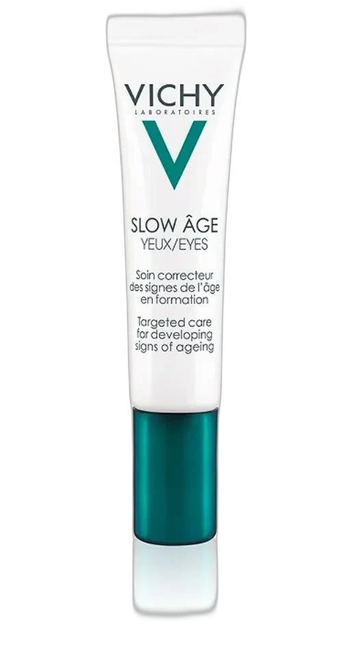 Vichy Slow Age Eyes targeted care eye cream 15 mL white and green tube